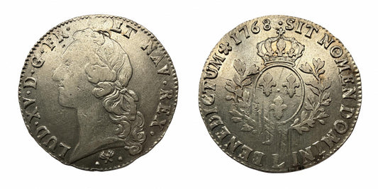 1768. Francia. Luis XV. L (Bayona). 1 ecu